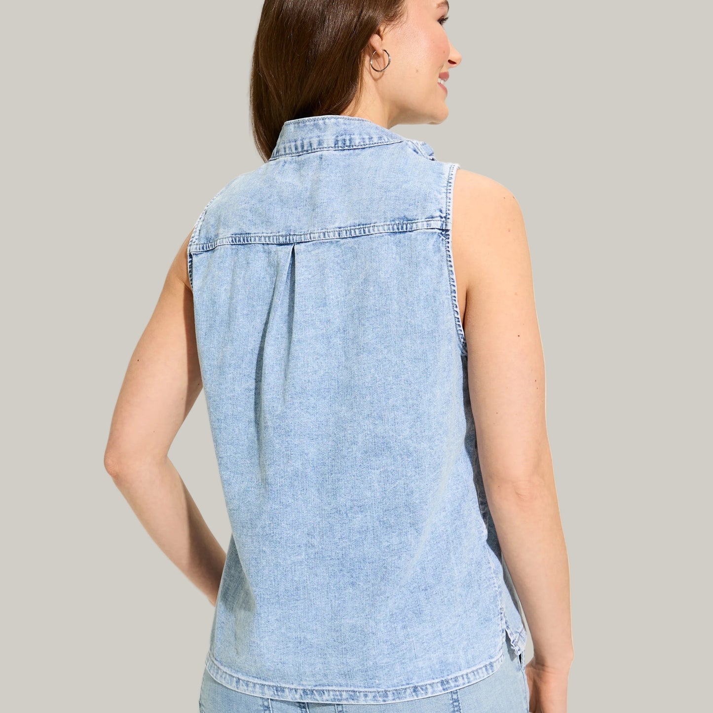 FDJ - Sleeveless Bow Neck Blouse