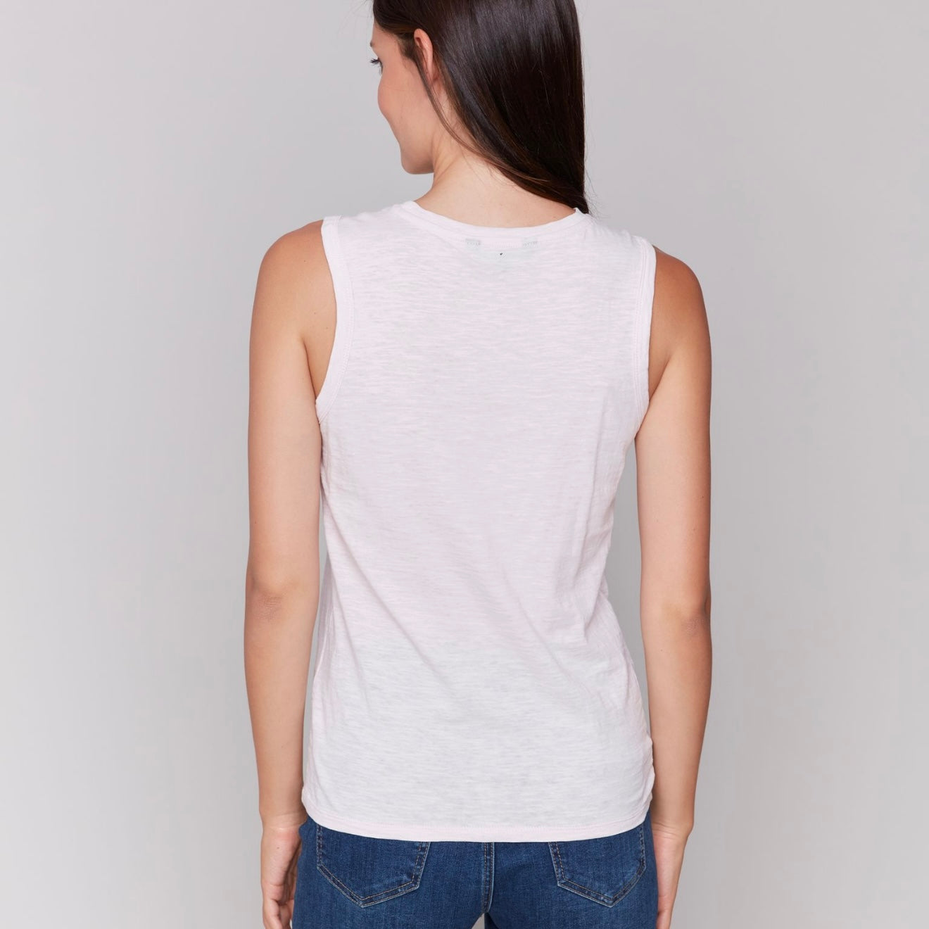 Charlie B - Cotton Tank Top With Cut Out