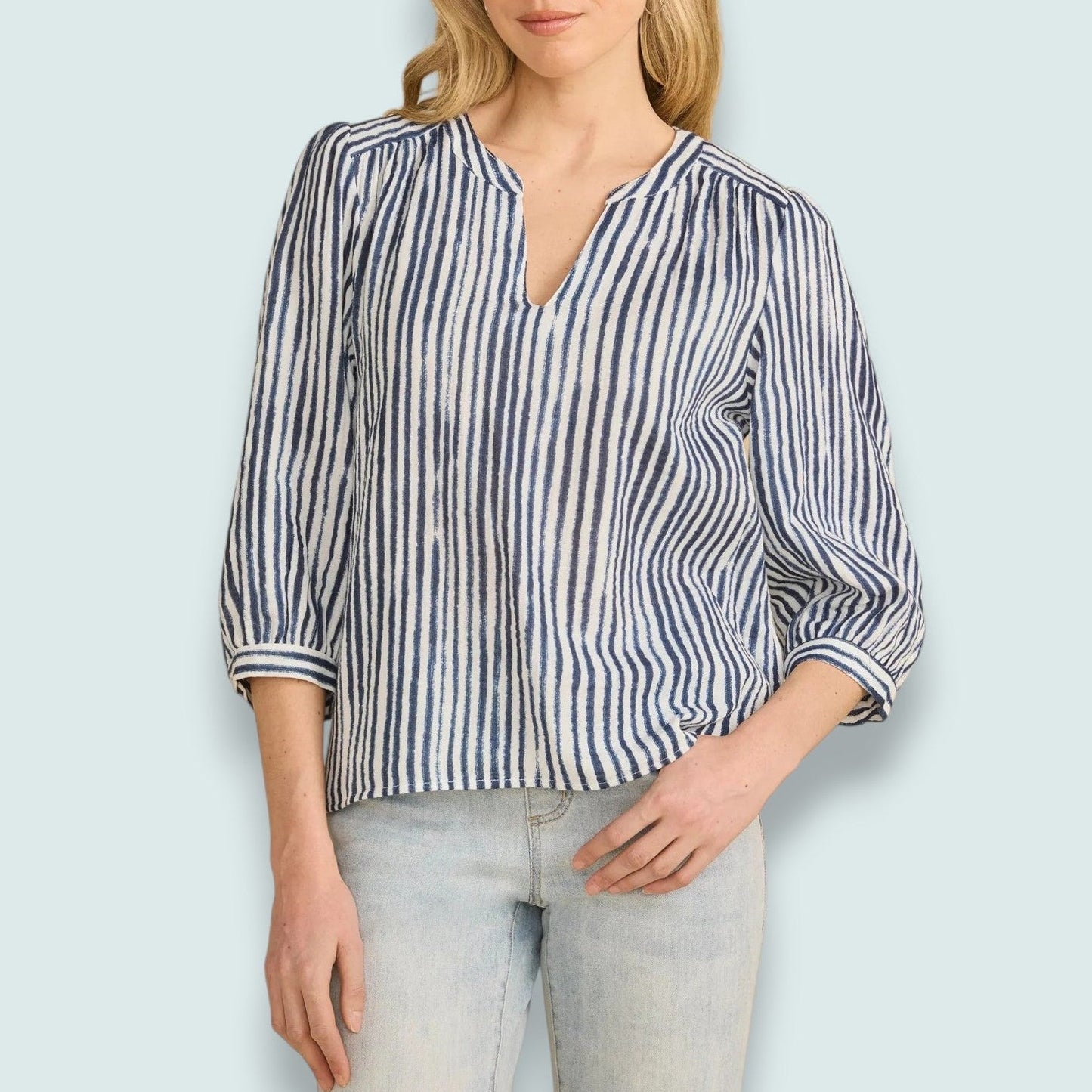 FDJ - Stripe Popover Blouse