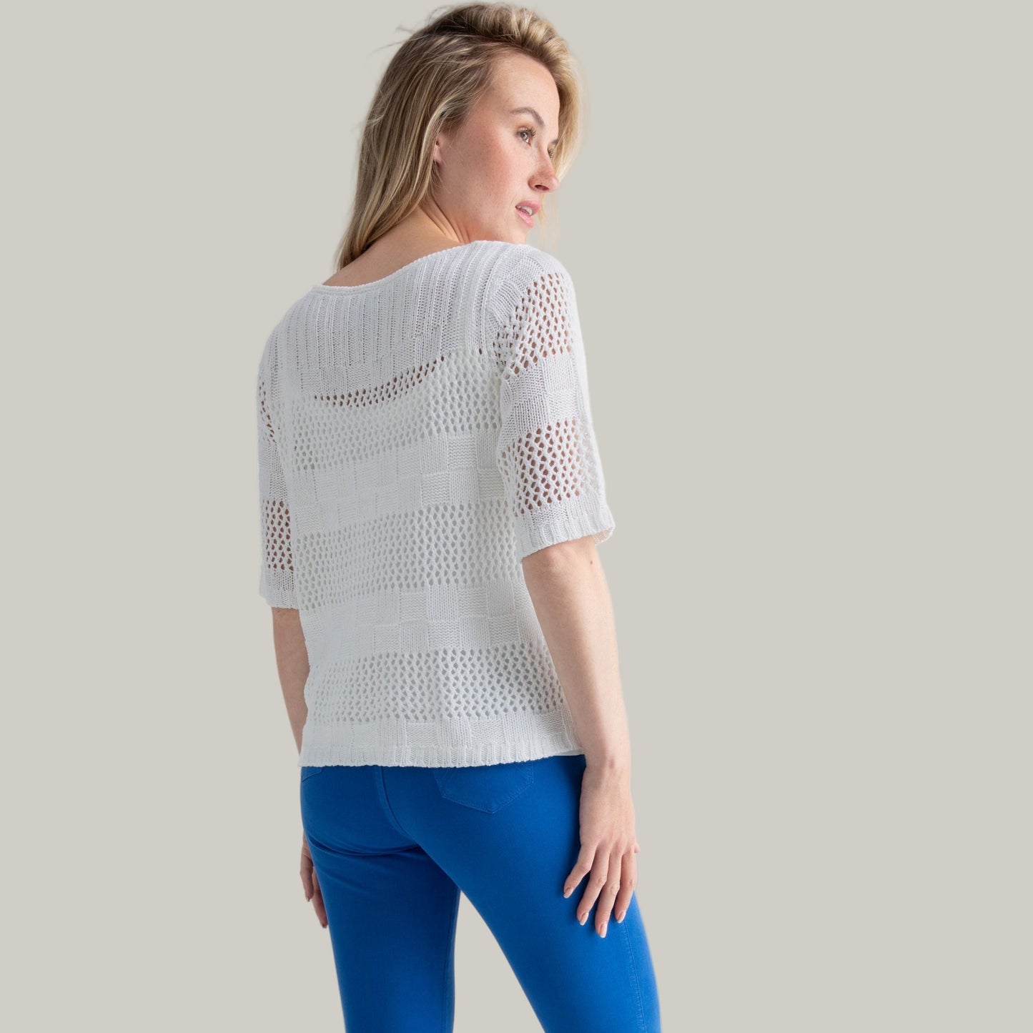 Marble - Elbow Sleeve Sweater With Tank Top