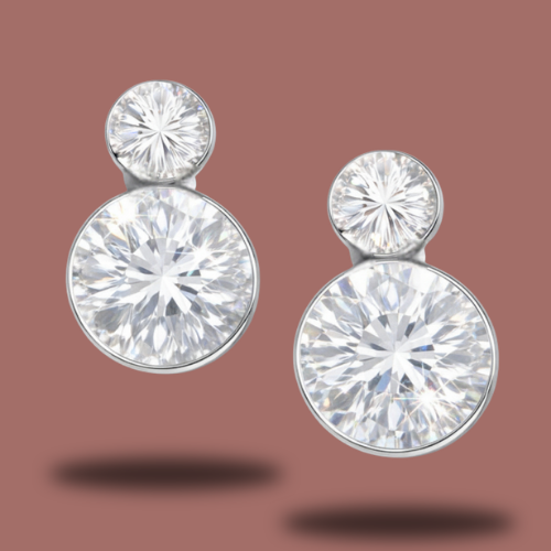 Audrey's - Crystal Cascade Round Stud Earrings