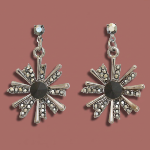 Audrey's - Radiant Sparkle Sunburst Drop Earrings