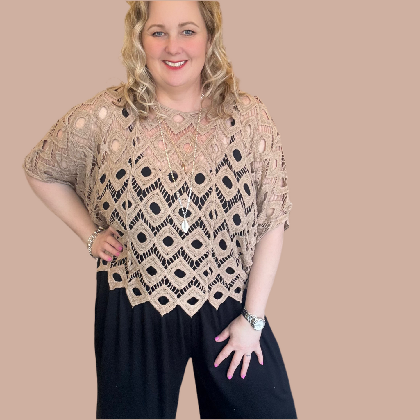 Audrey's - Crochet Poncho Top
