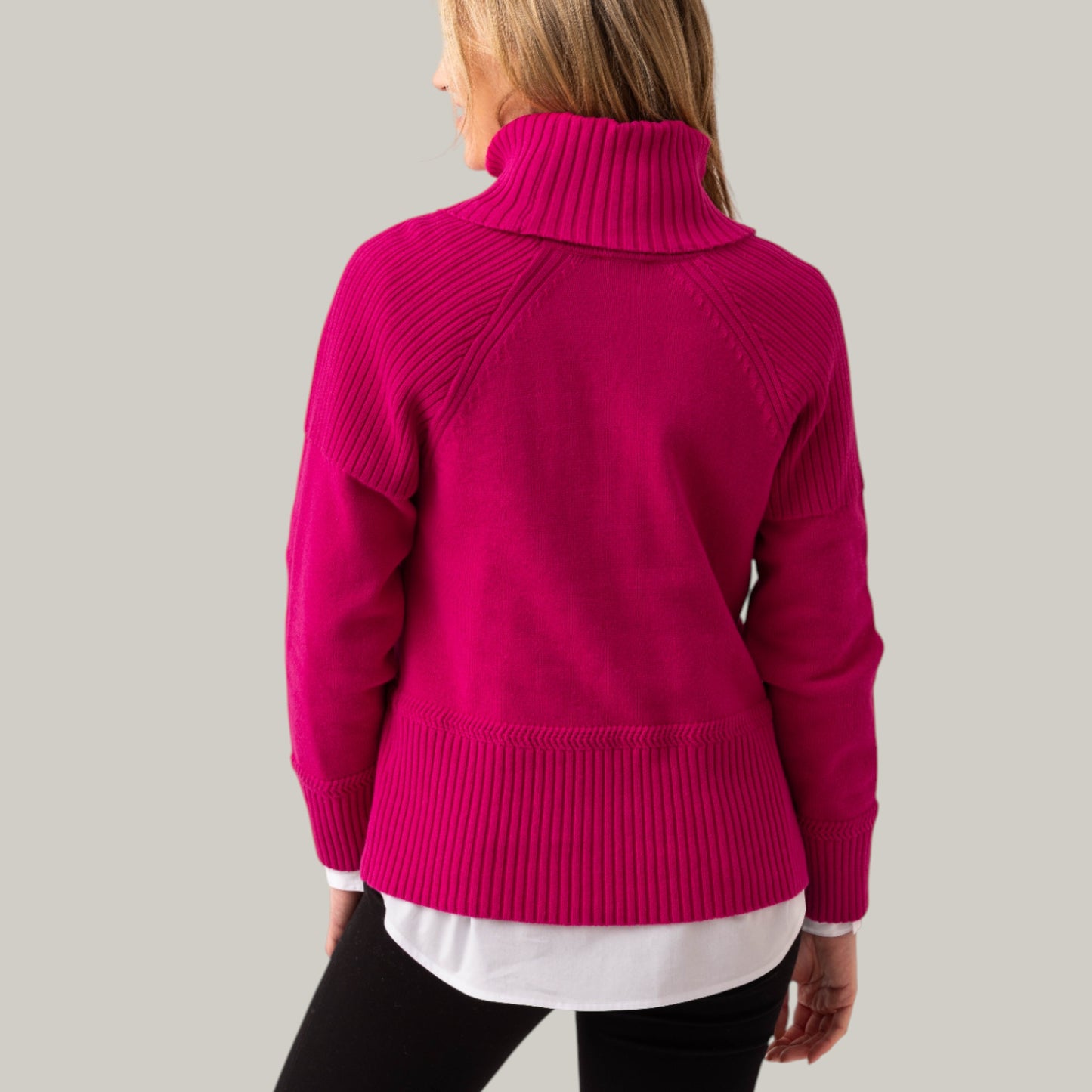 Marble - Cowl Neck Sweater With Raglan Sleeves