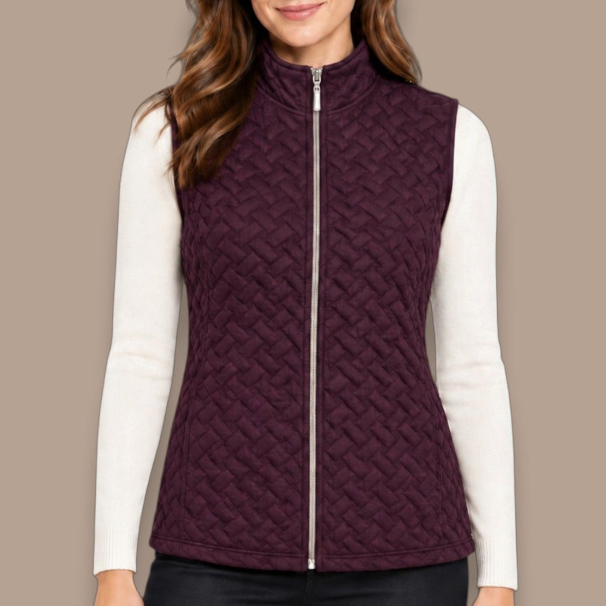 Sunday - Textured Zip-Front Vest