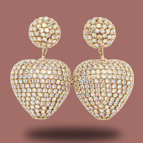Audrey's - Luminous Heart Crystal Drop Earrings