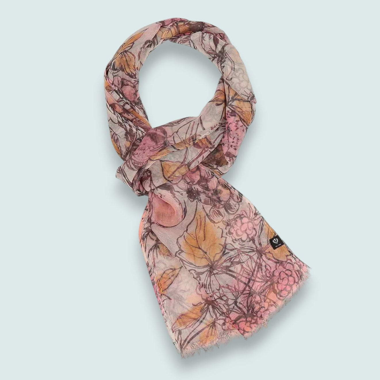Fraas - Hand-Drawn Fruit Print Lightweight Scarf
