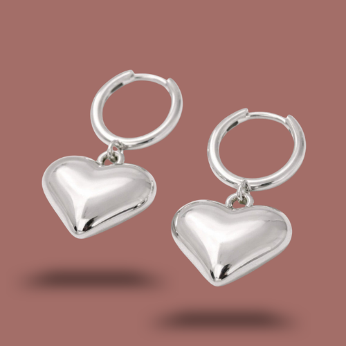 Audrey's - Silver Sweetheart Hoop Earrings