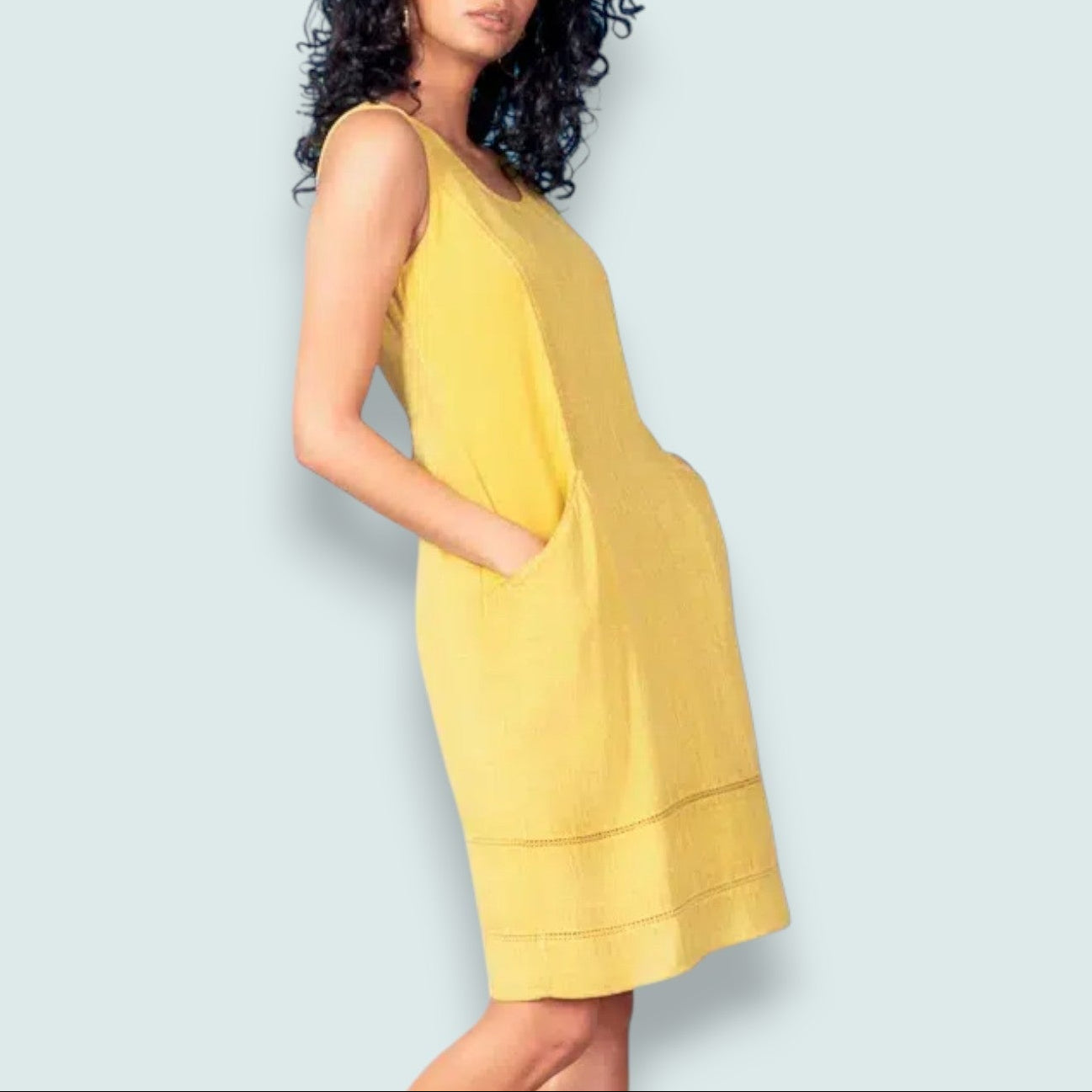 Alison Sheri - Sleeveless Shift Dress with Pockets