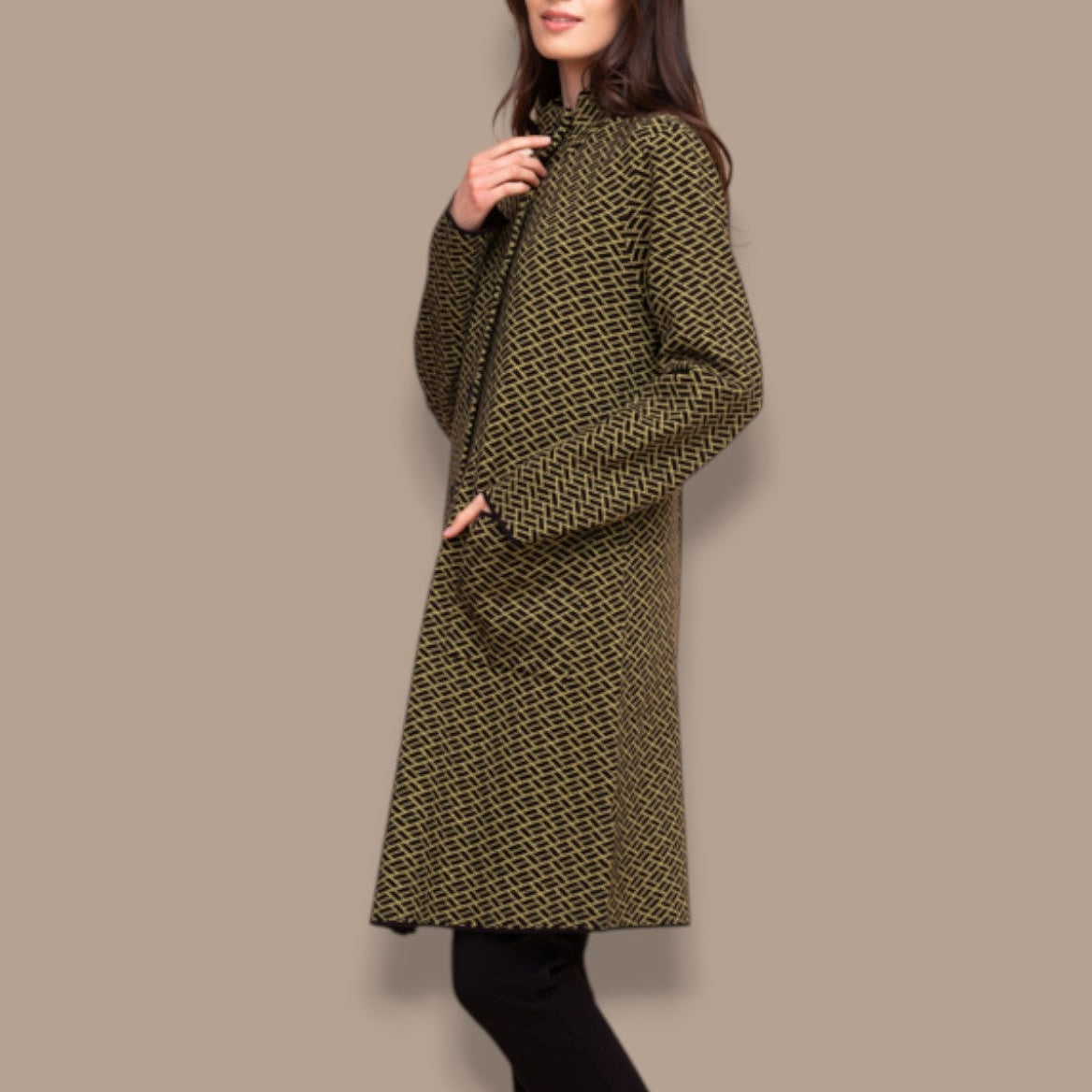 Alison Sheri - Geometric Knit Coatigan