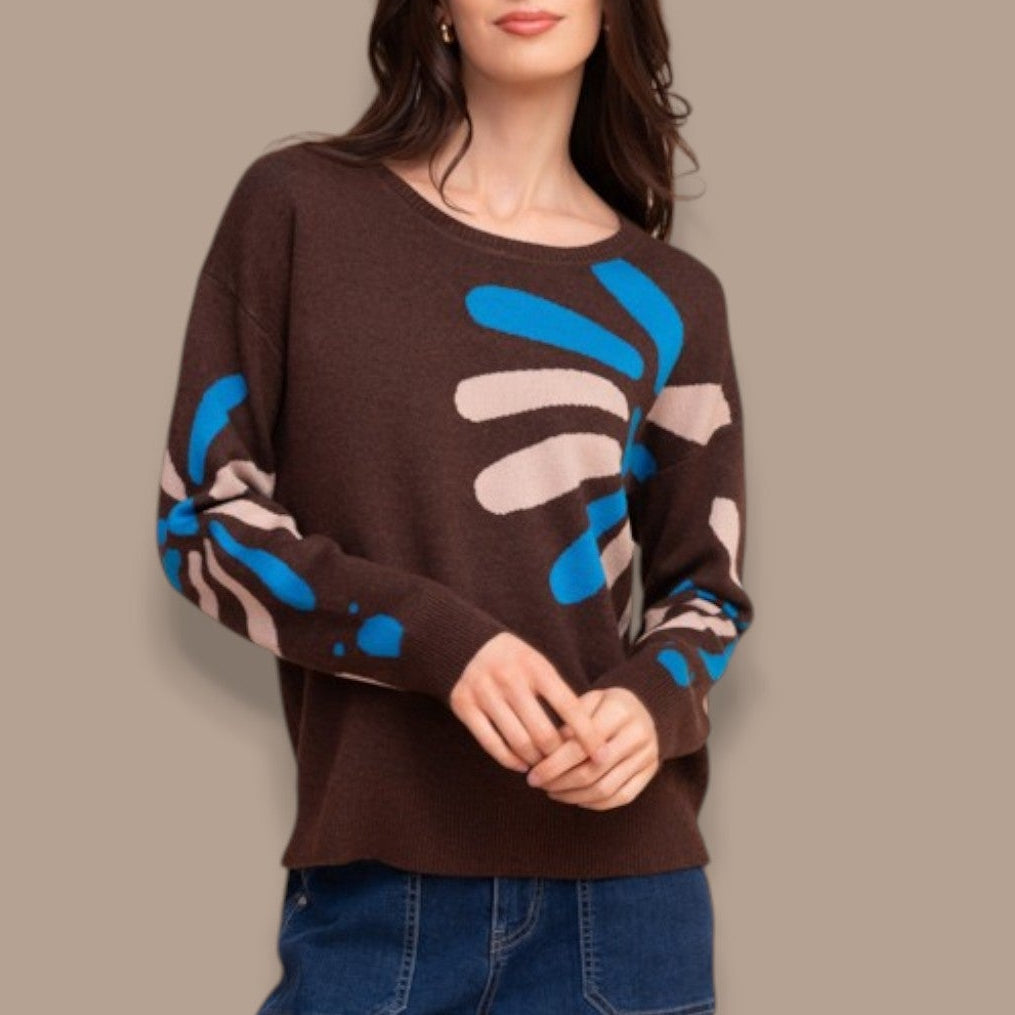 Alison Sheri - Floral Crew Neck Sweater