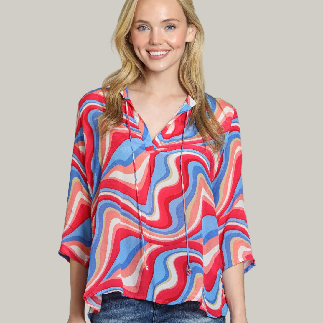 APNY - V-Neck With Tassel Blouse