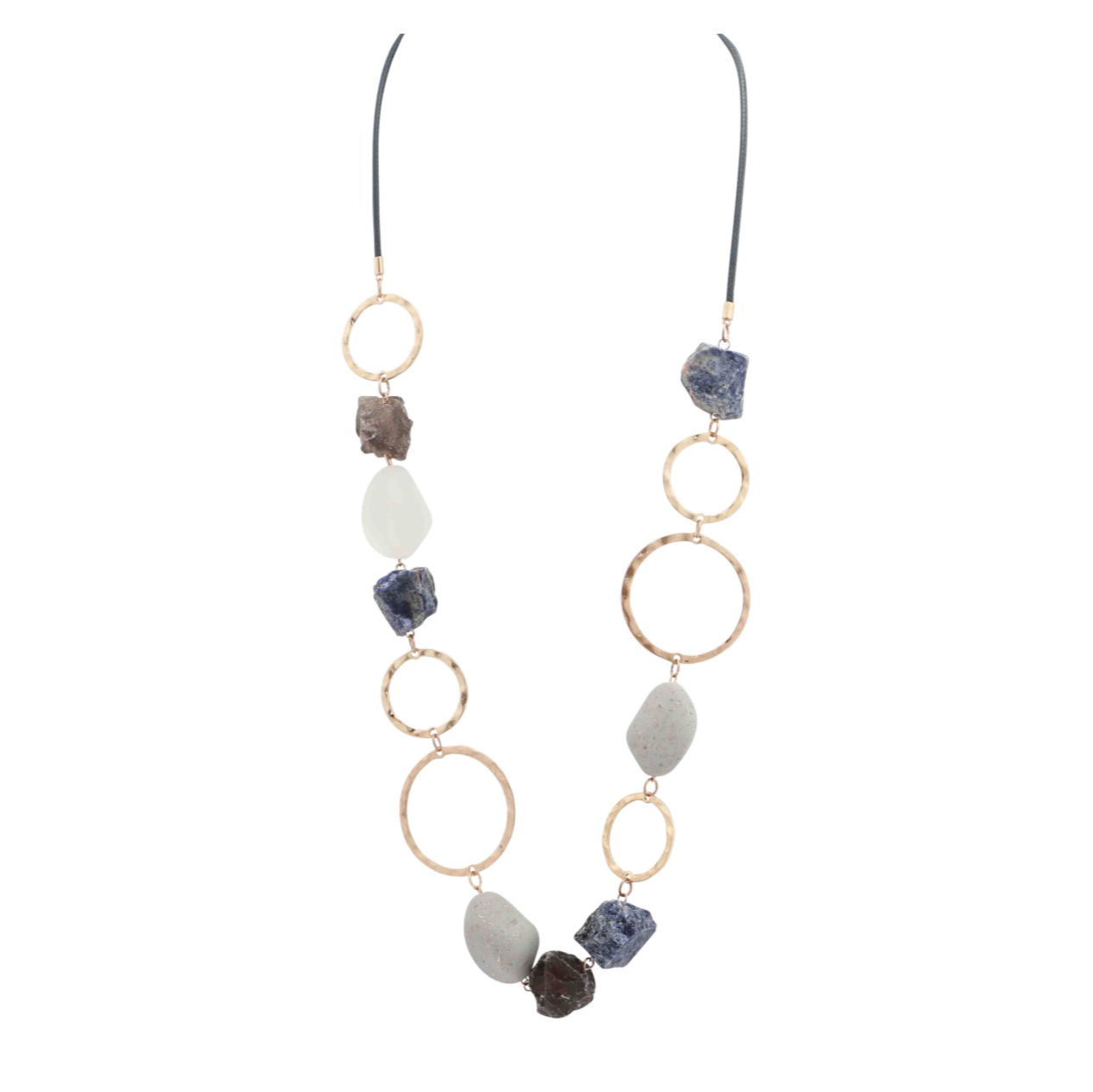 Merx - Gold Rings & Crystal Quartz Necklace