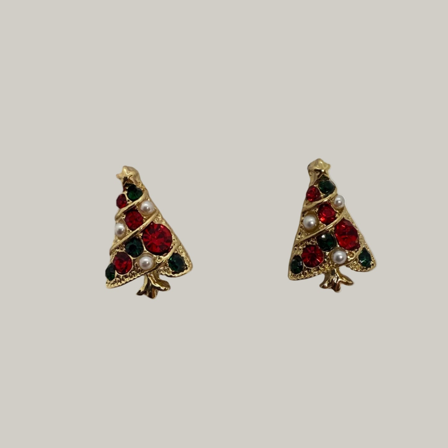 Audrey's - Gold Christmas Tree Stud Earrings