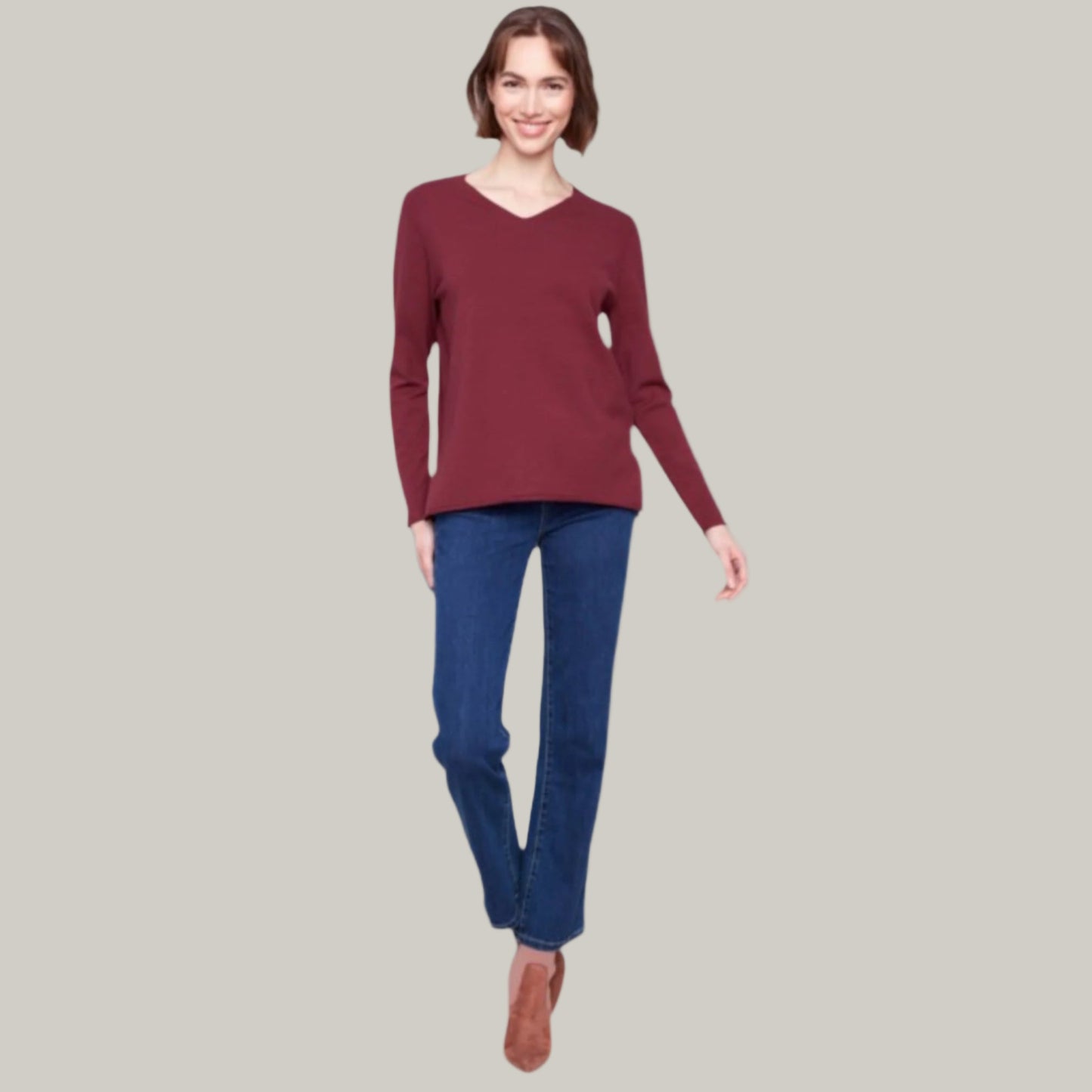 Charlie B - Basic V-Neck Sweater