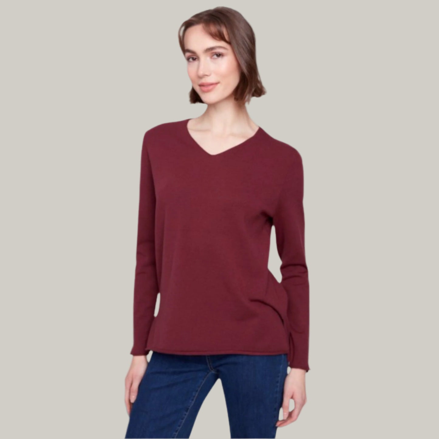 Charlie B - Basic V-Neck Sweater