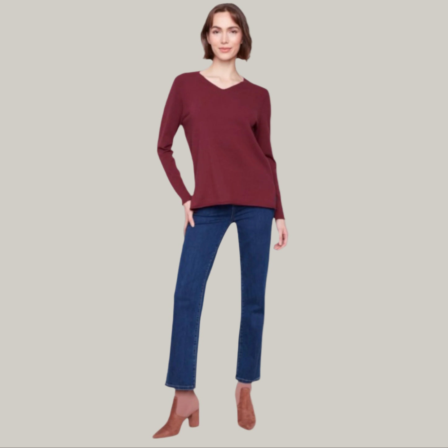 Charlie B - Basic V-Neck Sweater