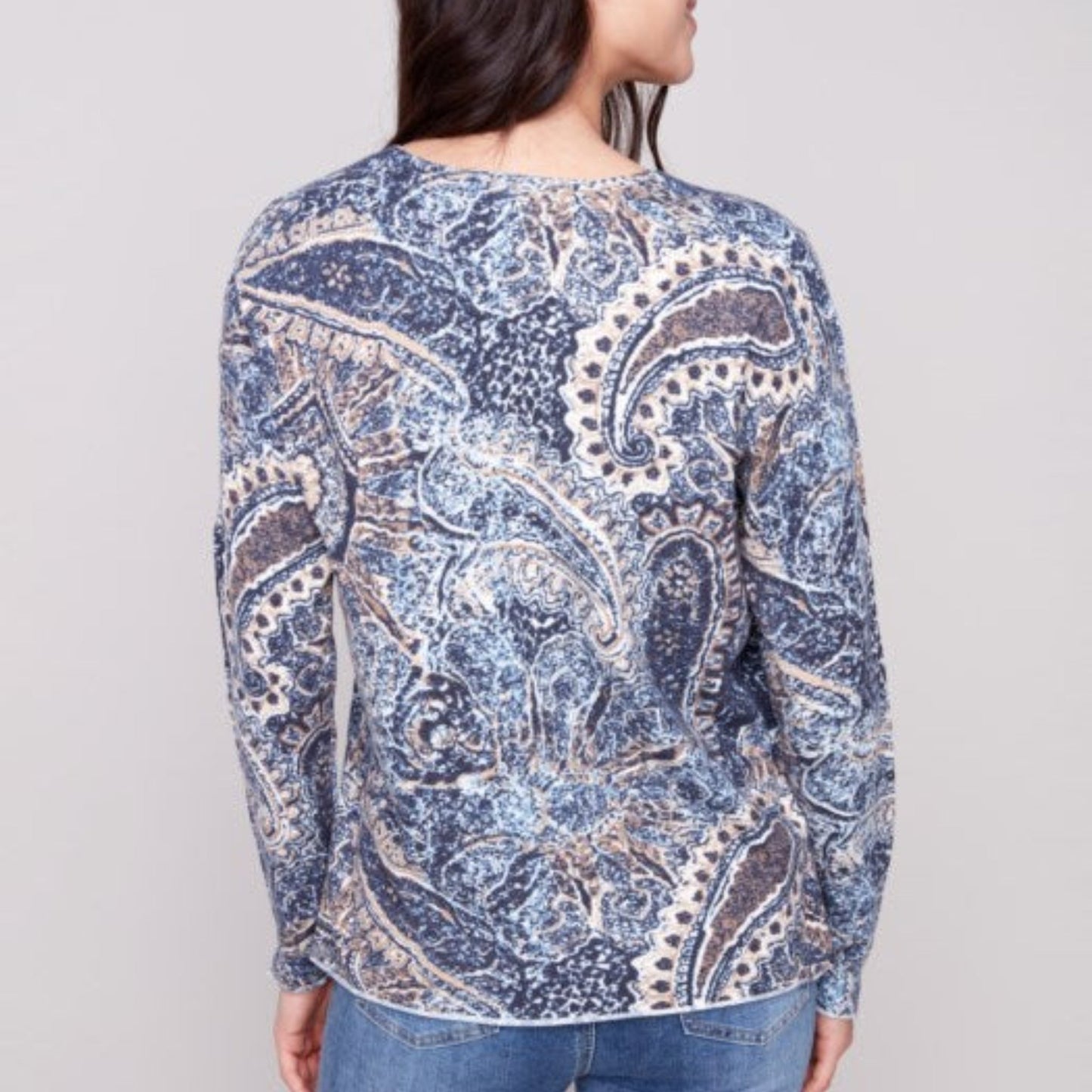 Charlie B - Printed V-Neck Sweater