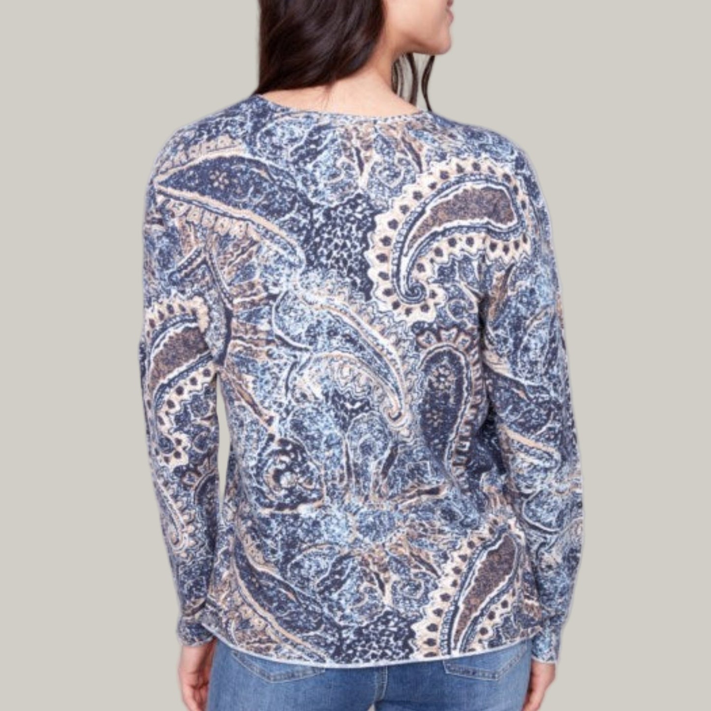 Charlie B - Printed V-Neck Sweater