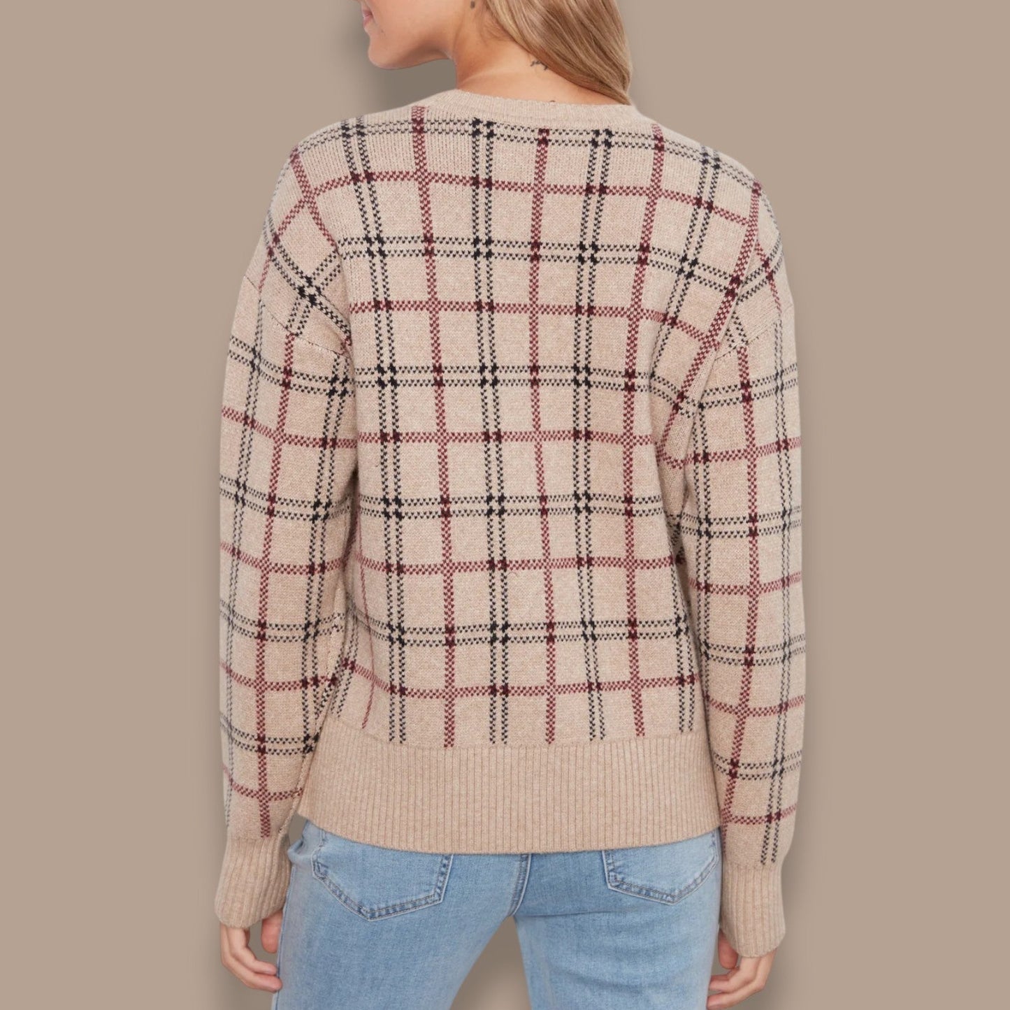 Charlie B - Plaid Side Button Sweater