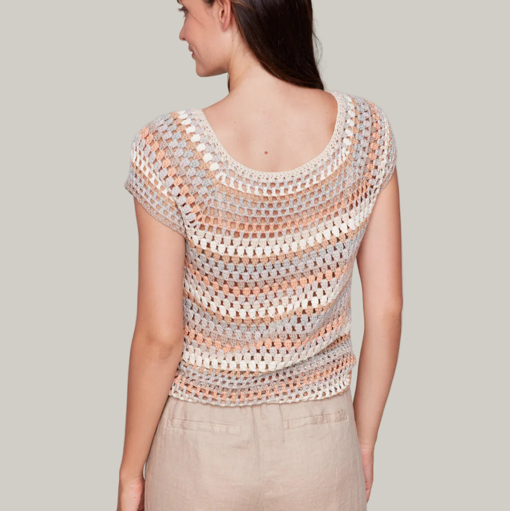Charlie B - Raglan Cap Sleeve Crochet Top