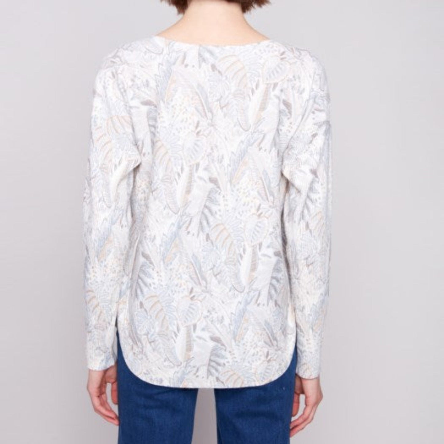 Charlie B - Printed Rounded Hem Sweater