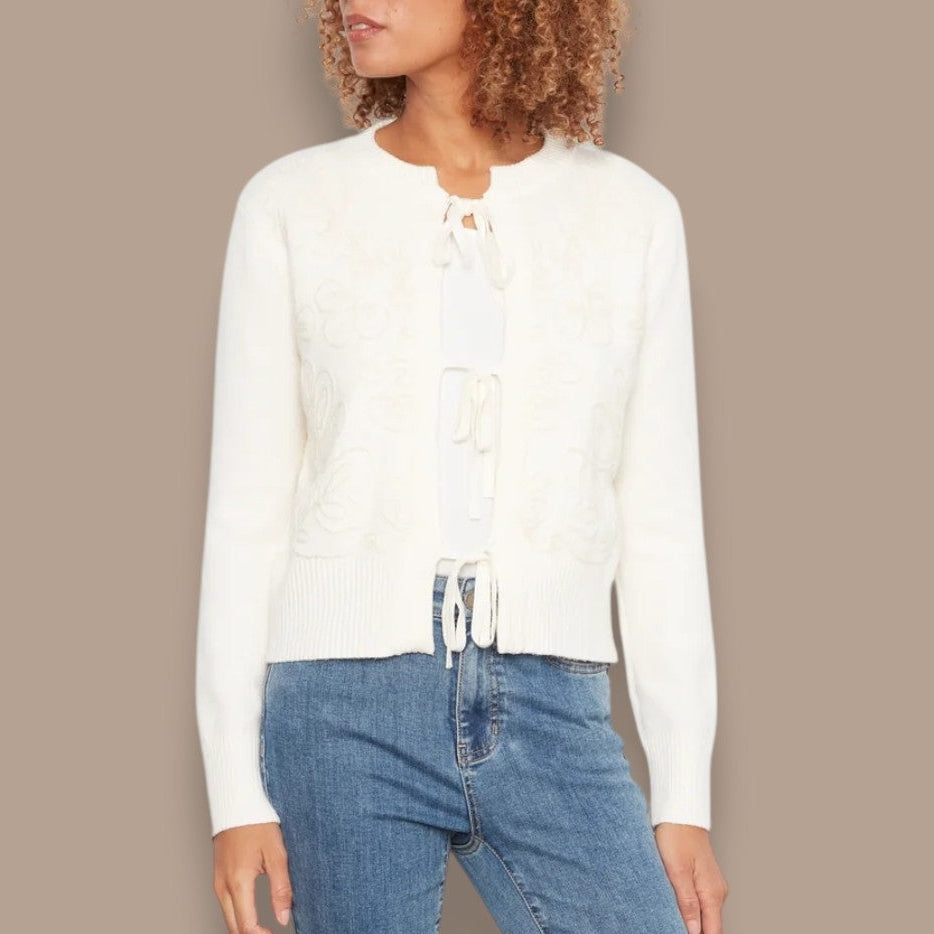 Charlie B - Floral Tie-Front Cardigan