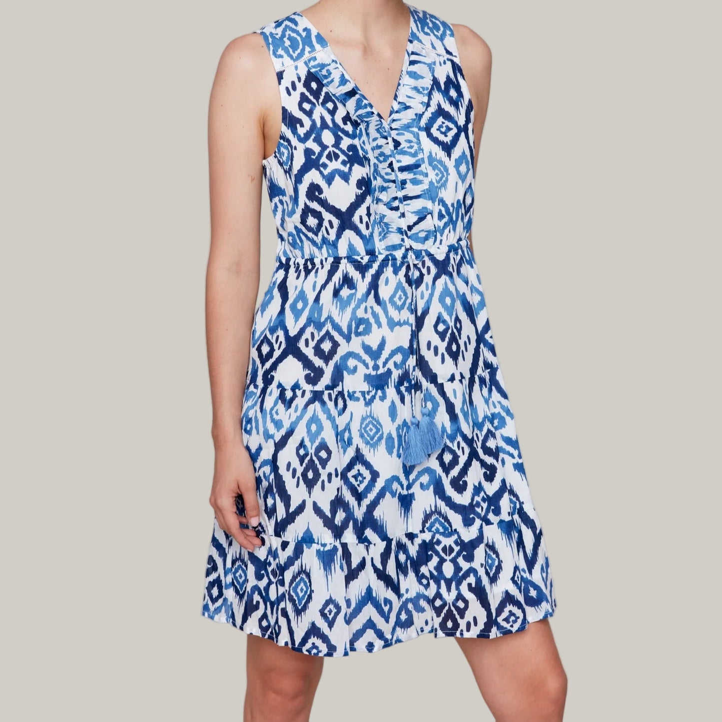 Charlie B - Printed Sleeveless Ruffle Dress