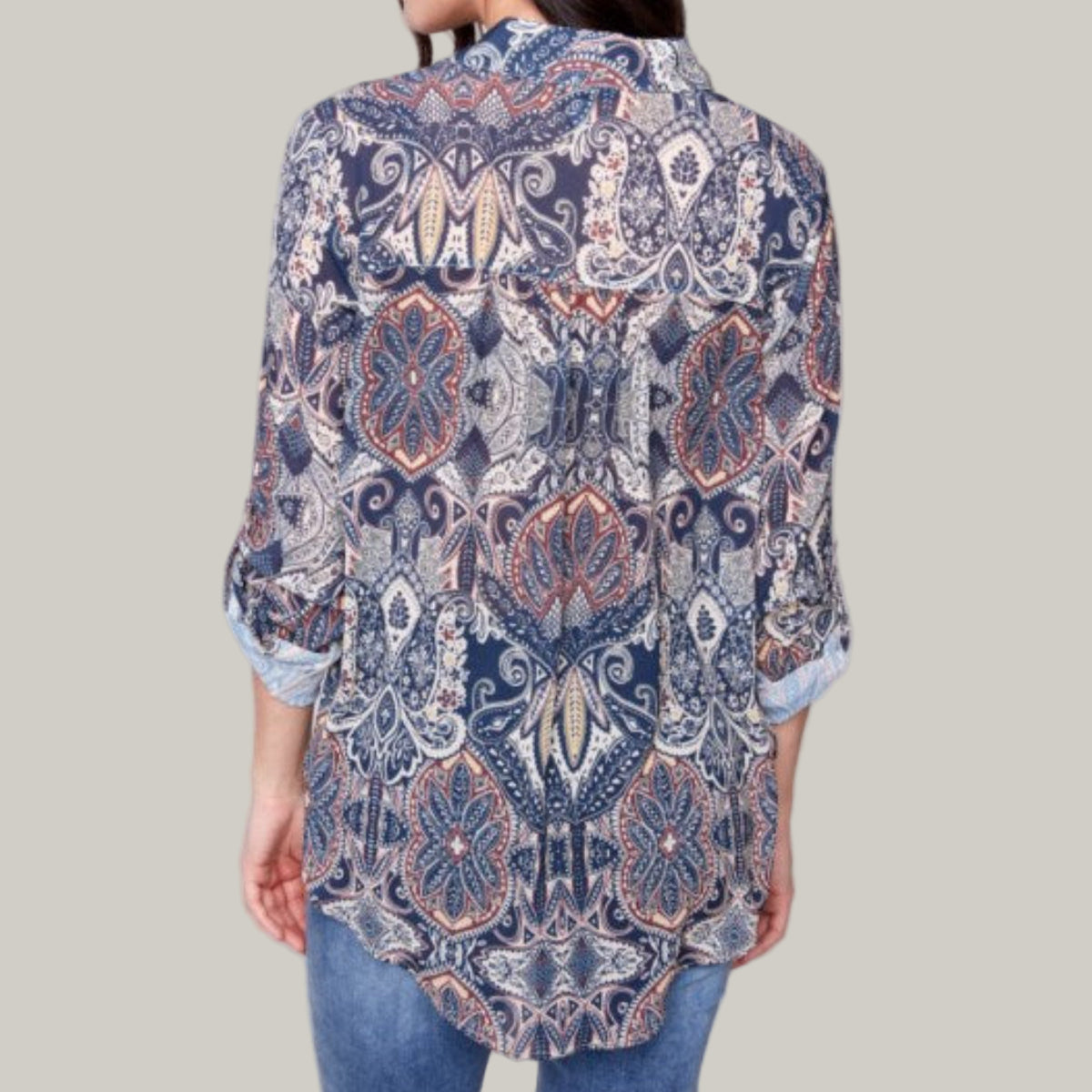 Charlie B - Printed Button-Up Blouse