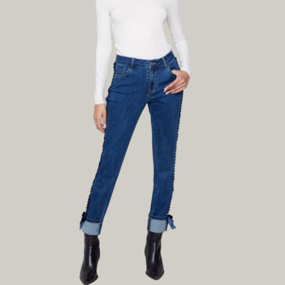 Charlie B - Slim Leg Jeans With Velvet Bow