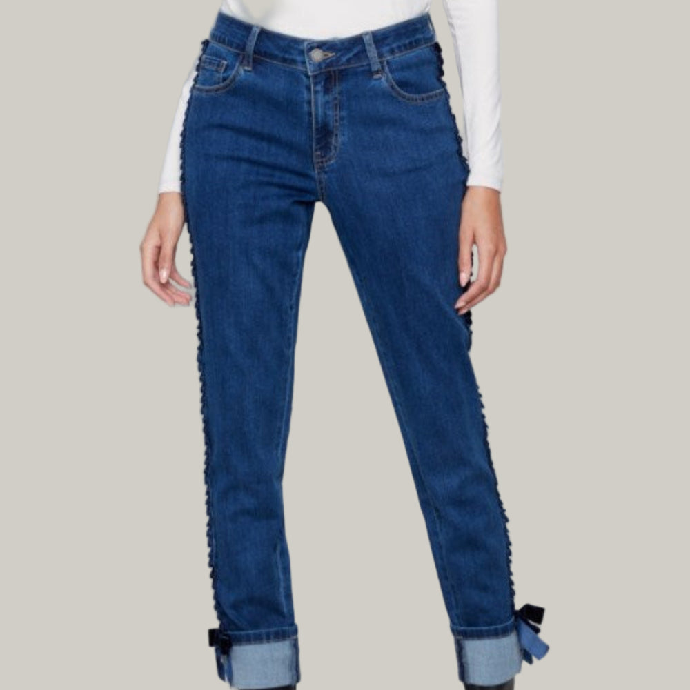 Charlie B - Slim Leg Jeans With Velvet Bow