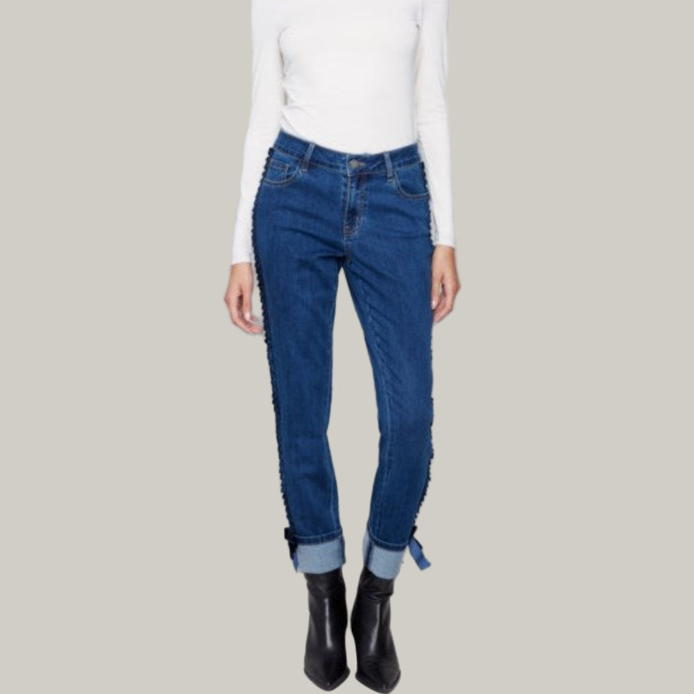 Charlie B - Slim Leg Jeans With Velvet Bow