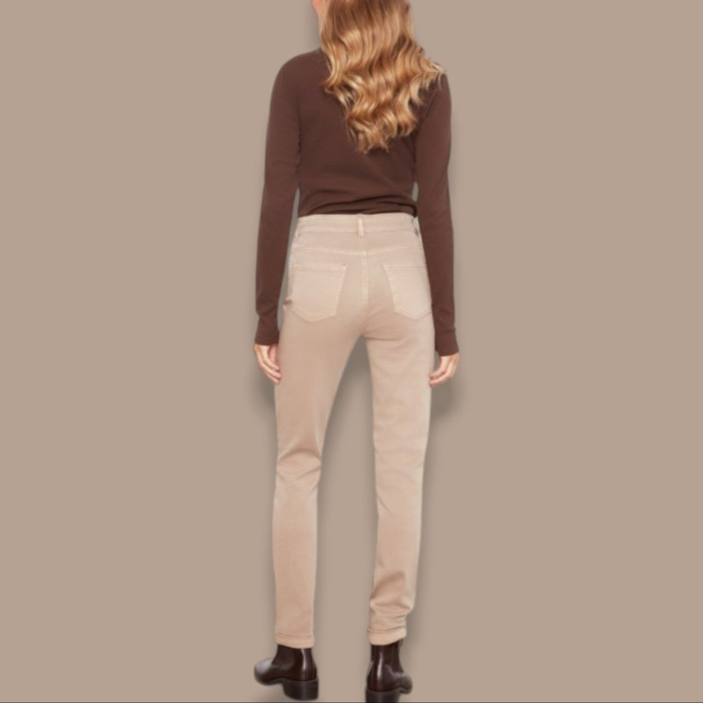 Charlie B - Straight Leg Twill Pants with Cuffed Hem