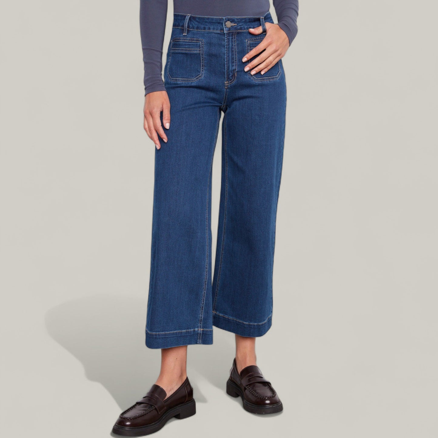 Charlie B - Patch Pocket Flare Jeans