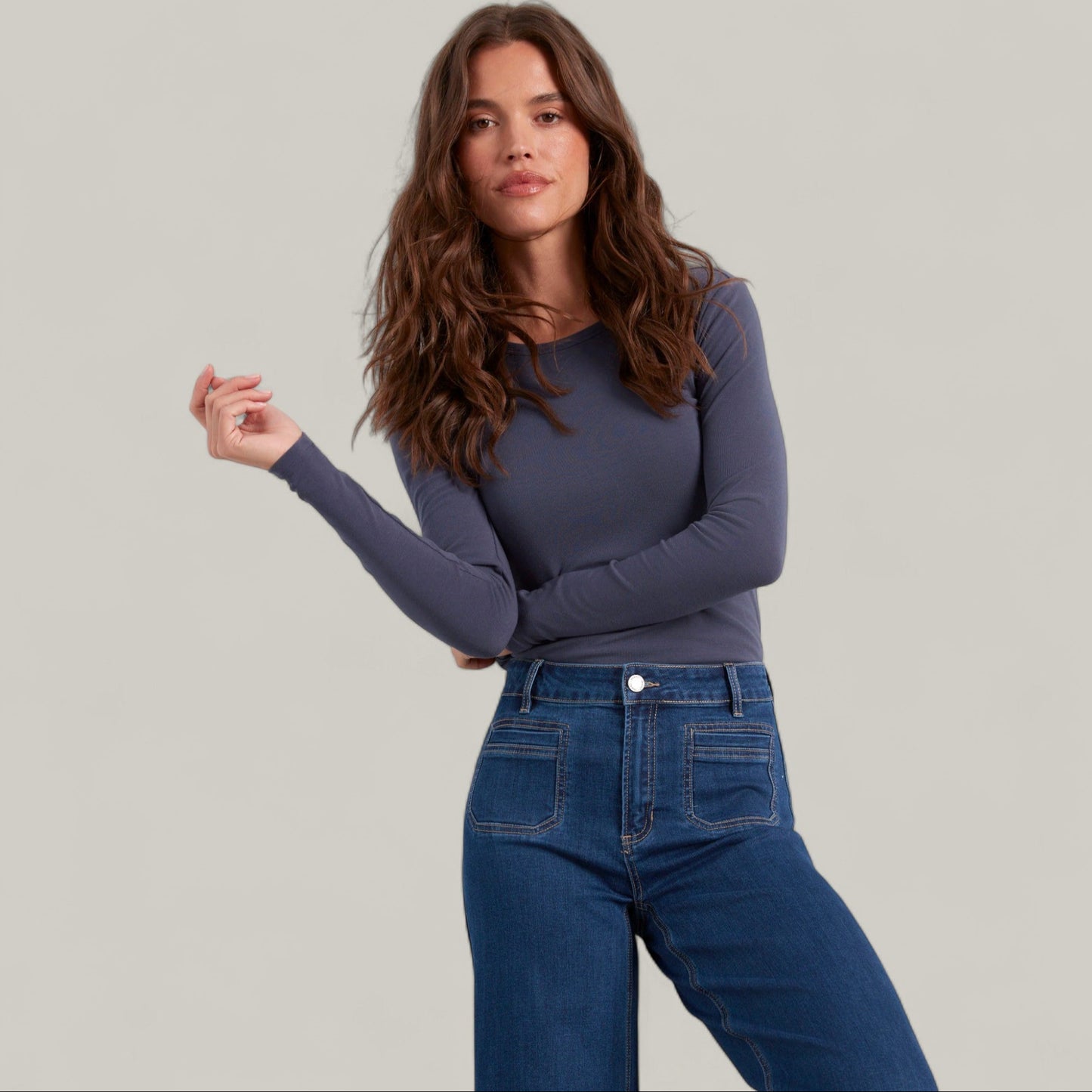 Charlie B - Patch Pocket Flare Jeans