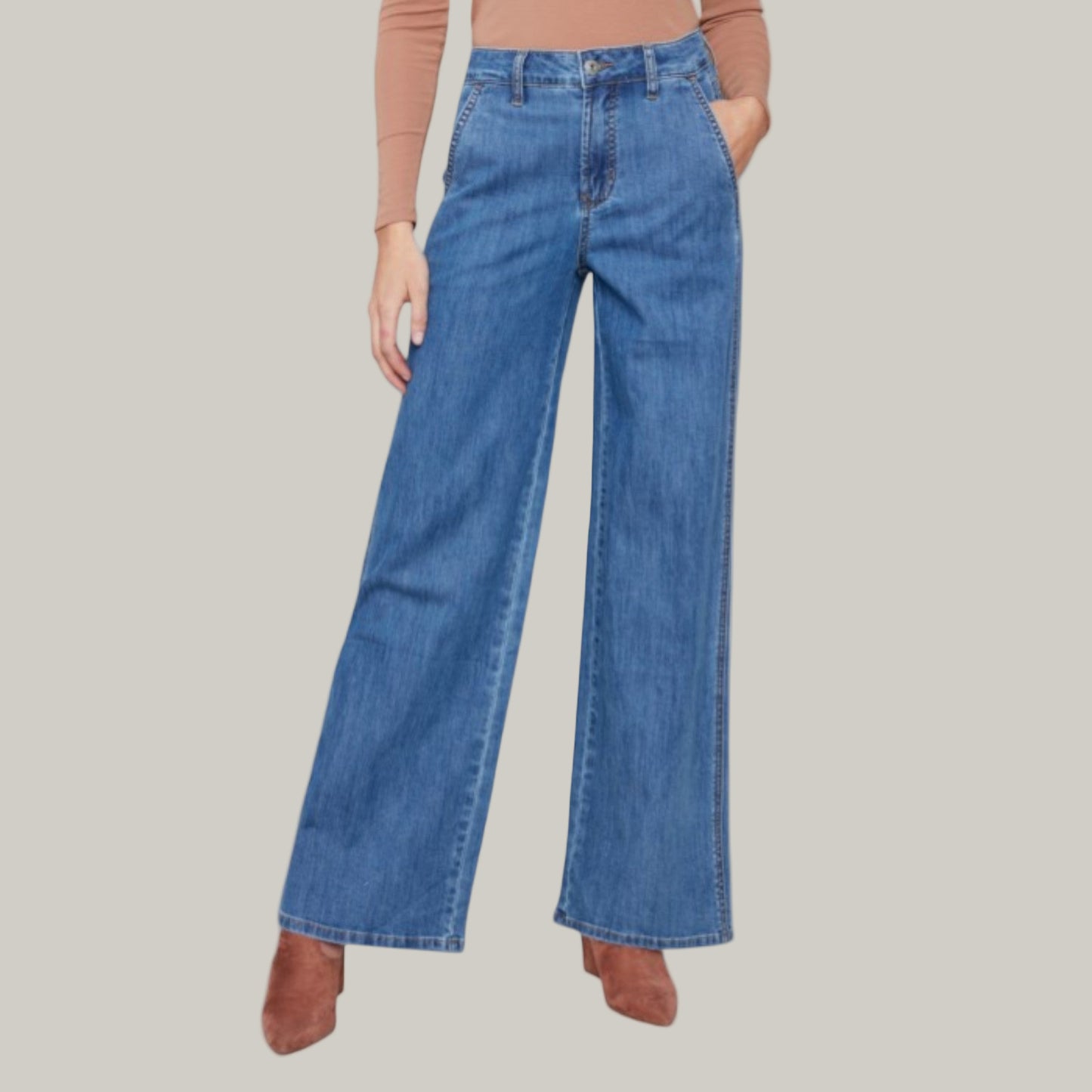 Charlie B - Wide Leg Stretch Denim Jeans