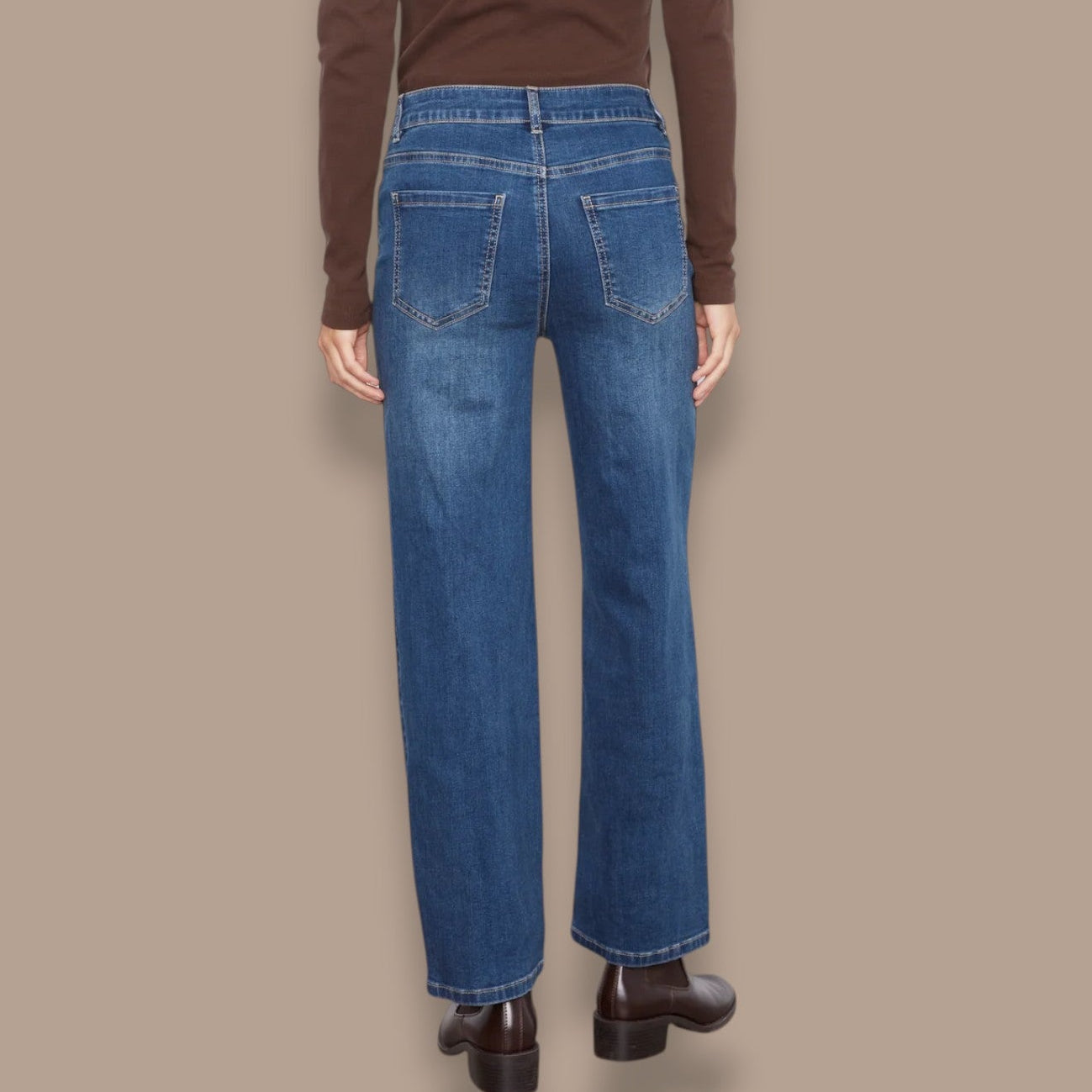 Charlie B - Heart Patch Straight Leg Jeans