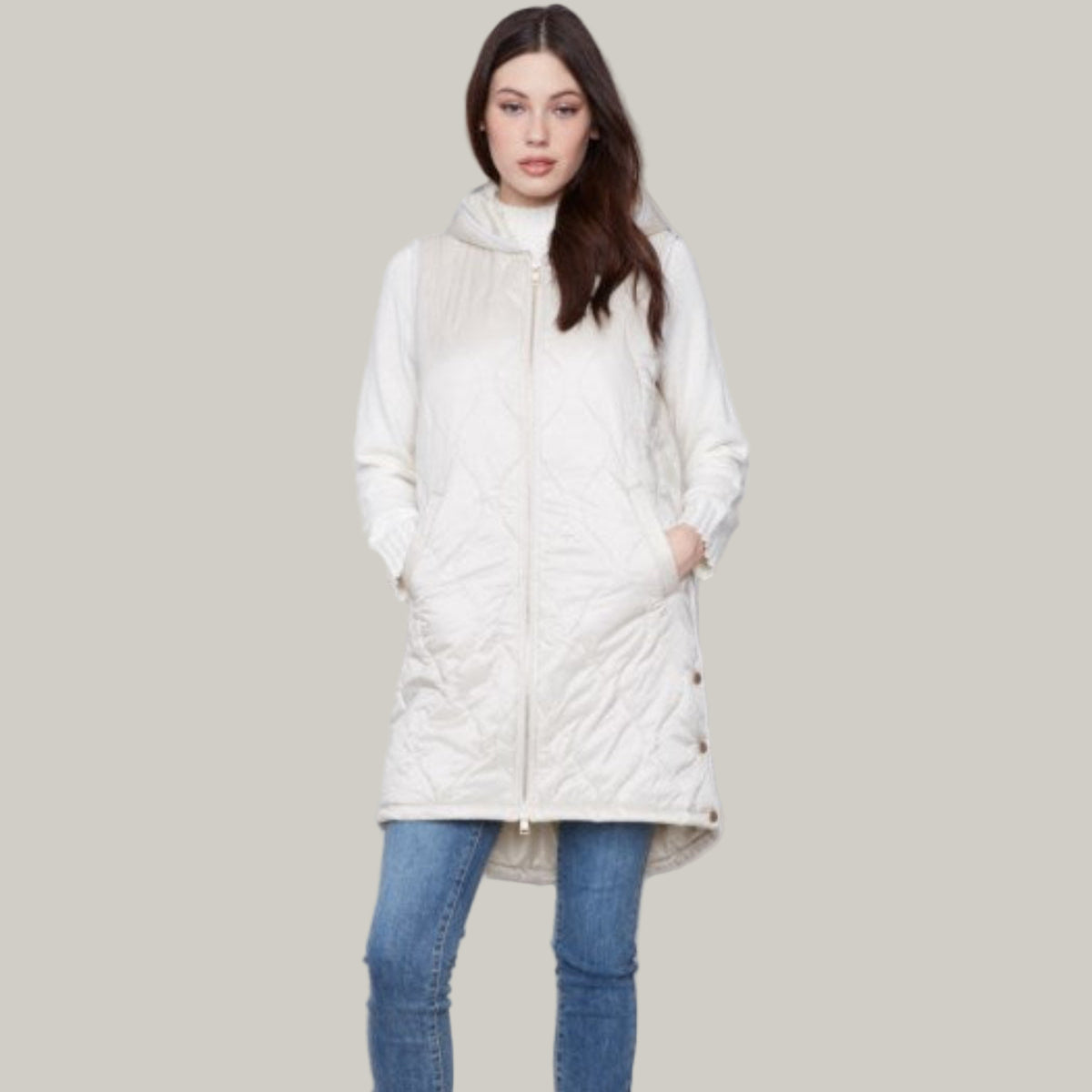 Charlie B - Pearlized Long Hooded Vest