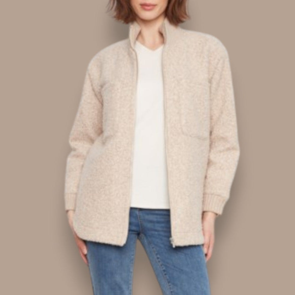 Charlie B - Zipper Front Bouclé Jacket