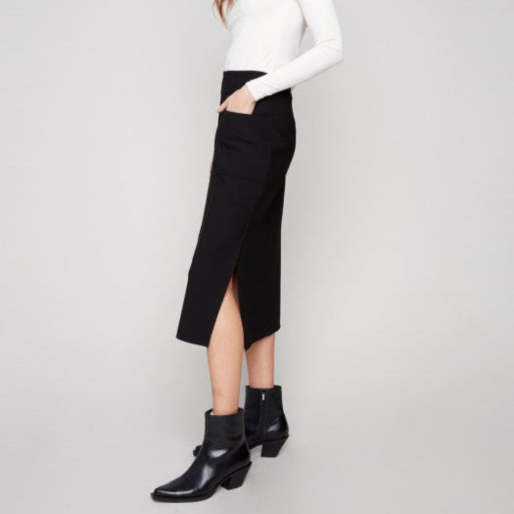 Charlie B - Gutsy Crepe Skirt With Patch Pockets