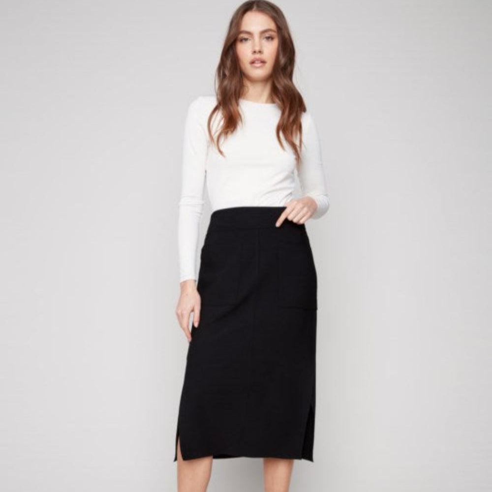 Charlie B - Gutsy Crepe Skirt With Patch Pockets