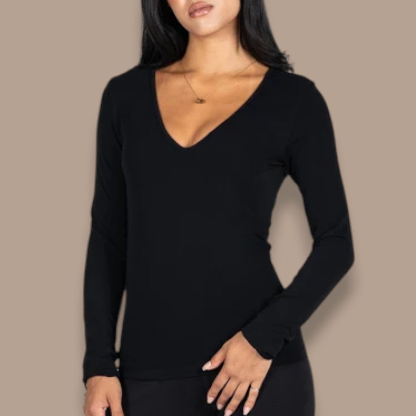 C'est Moi - Bamboo V-Neck Long Sleeve Top
