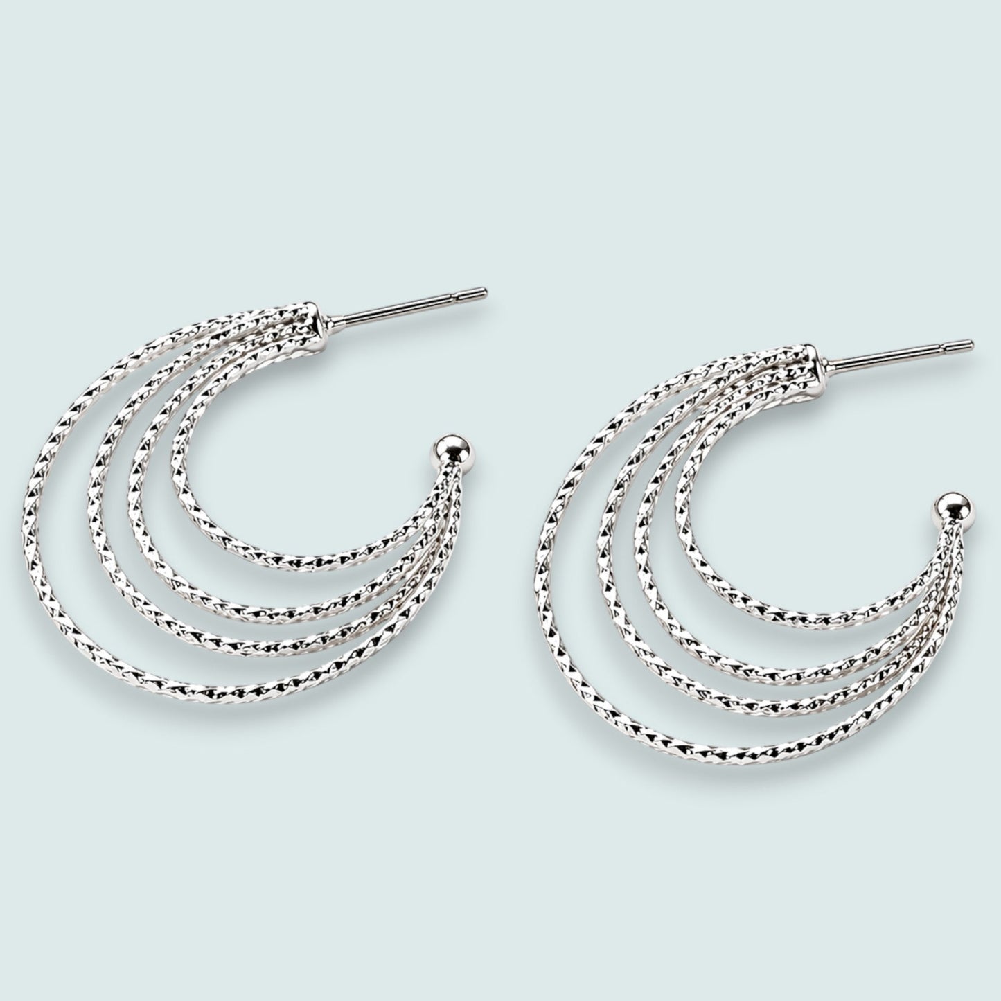 Audrey's - Multi-Layer Textured Hoop Earrings