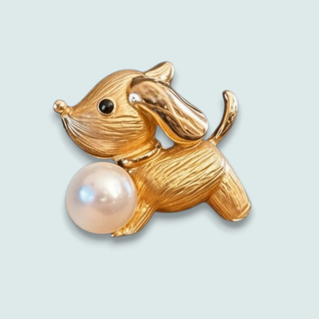 Audrey's - Pearl Accent Dog Brooch
