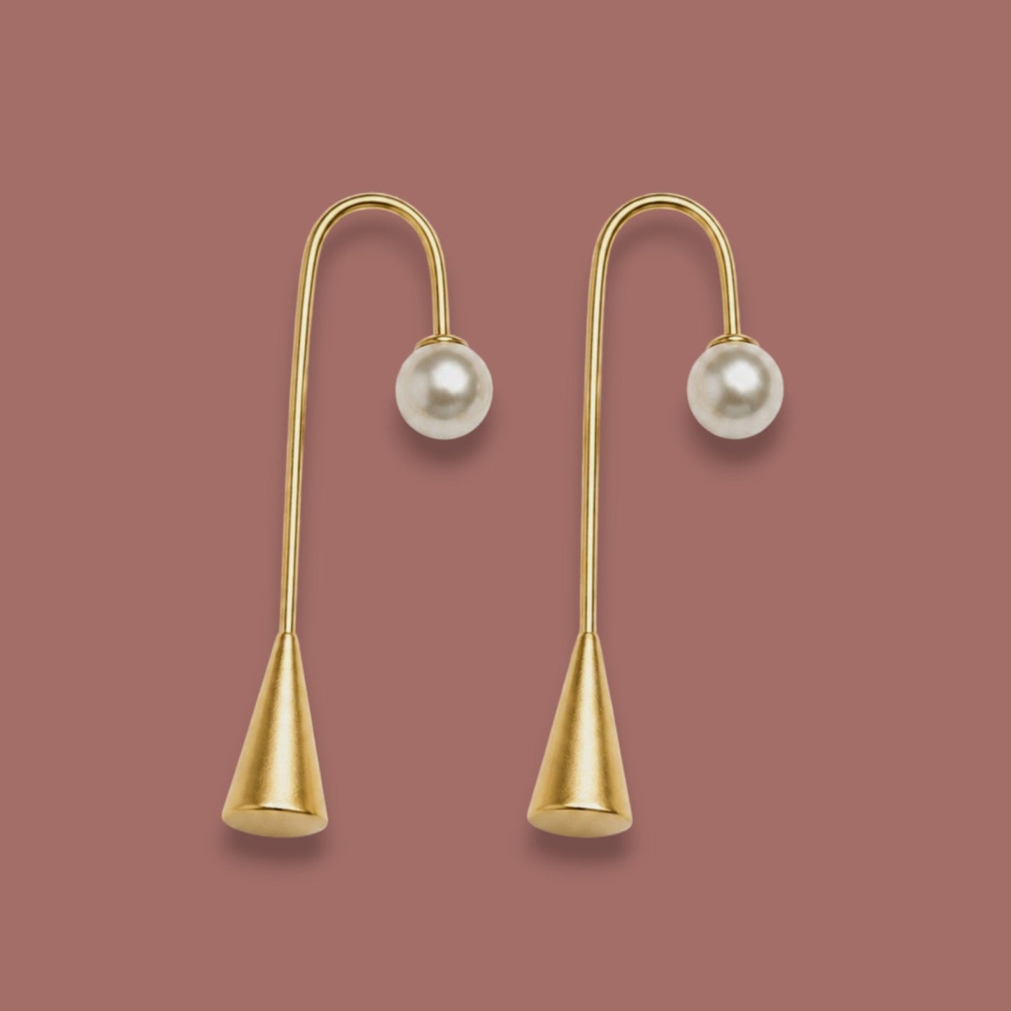 Jacqueline Kent - Modern Gold-Tone Drop Earrings