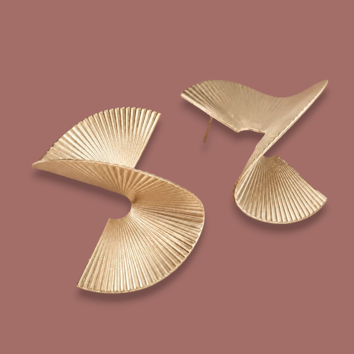 Jacqueline Kent - Sculptural Pleated Fan Earrings