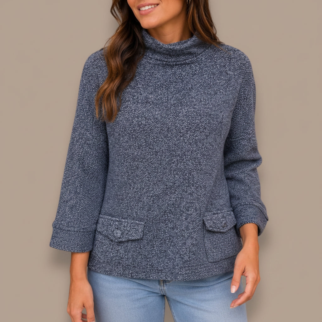 FDJ - Textured Mock Neck Sweater
