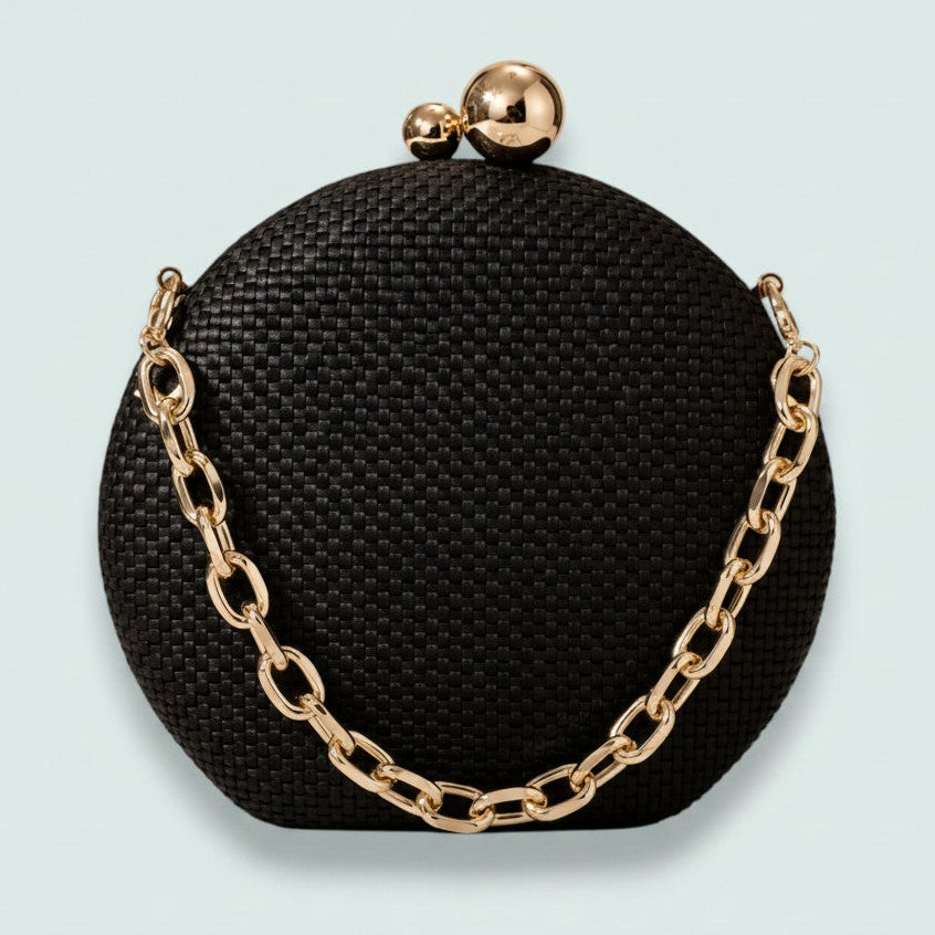 Audrey's - Round Woven Evening Clutch Bag
