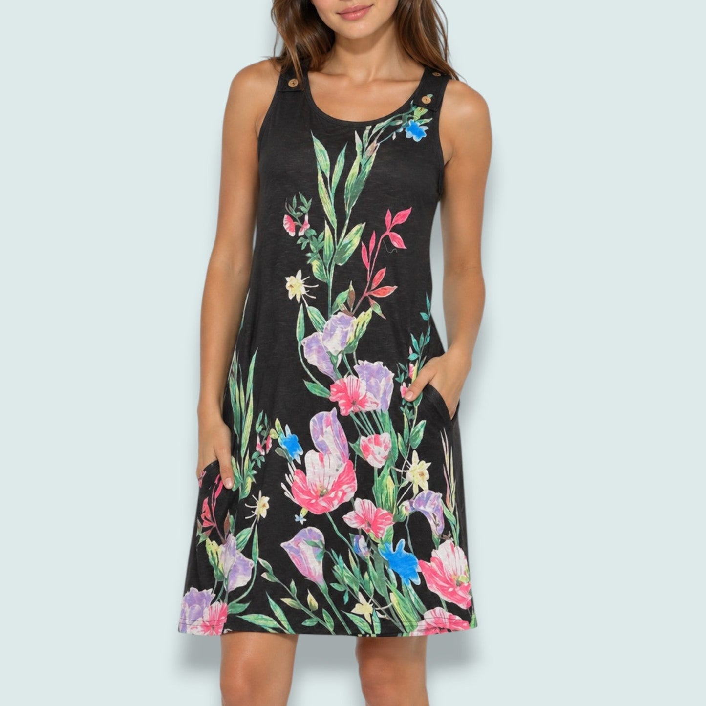 Tango Mango - Midnight Garden Sleeveless Dress