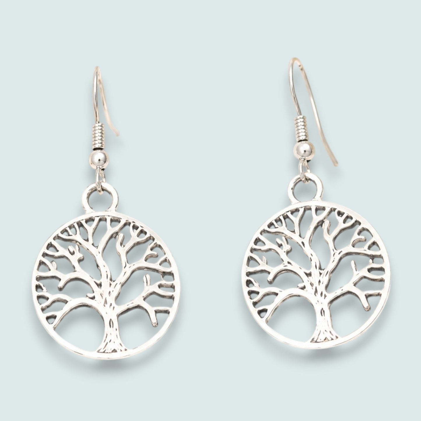 Audrey's - Silver Tree Of Life Drop Earrings